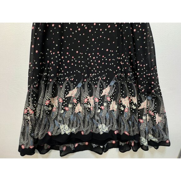 Dressbarn Women's Mini Dress Summer Size 14W Black Floral Sleeveless Stretch - Picture 14 of 14